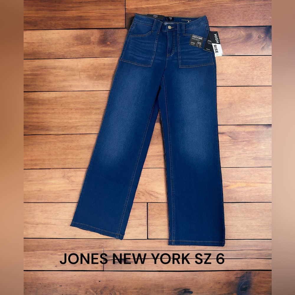 JONES NEW YORK/SIZE 6//WIDE LEG/HIGH RISE/DENIM JEANS